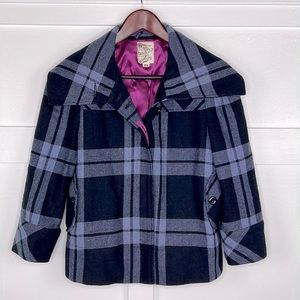 Anthropologie Tulle Plaid Coat